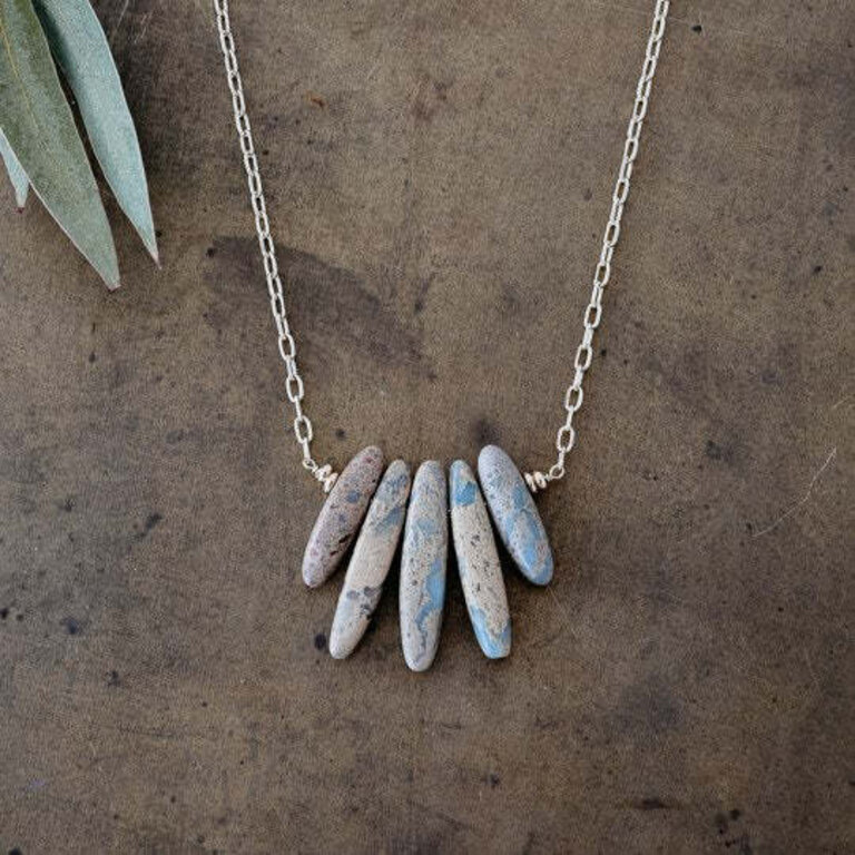 Wild Abandon Gold plated Cadence necklace / jasper