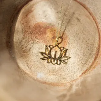 Wild Abandon Gold plated Lotus necklace - small
