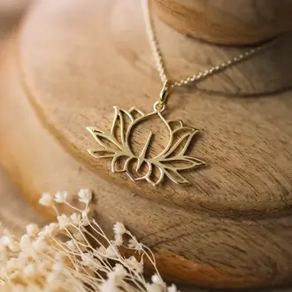 Wild Abandon Gold plated Lotus necklace - large
