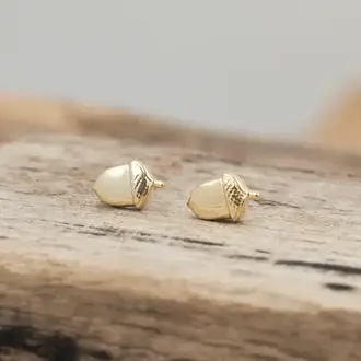 Wild Abandon Gold plated Acorn studs