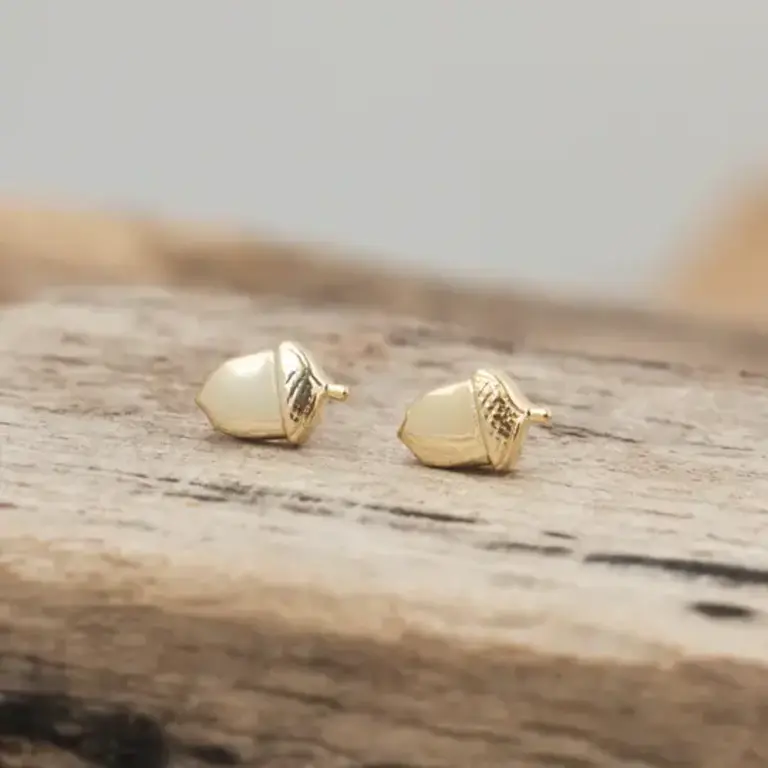 Wild Abandon Gold plated Acorn studs