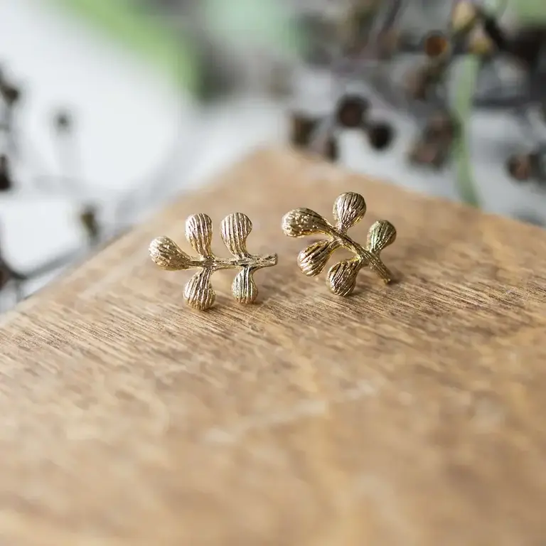 Wild Abandon Gold plated Leaflet studs