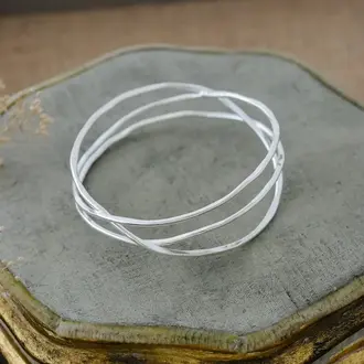 Wild Abandon Silver plated Entwined bangle
