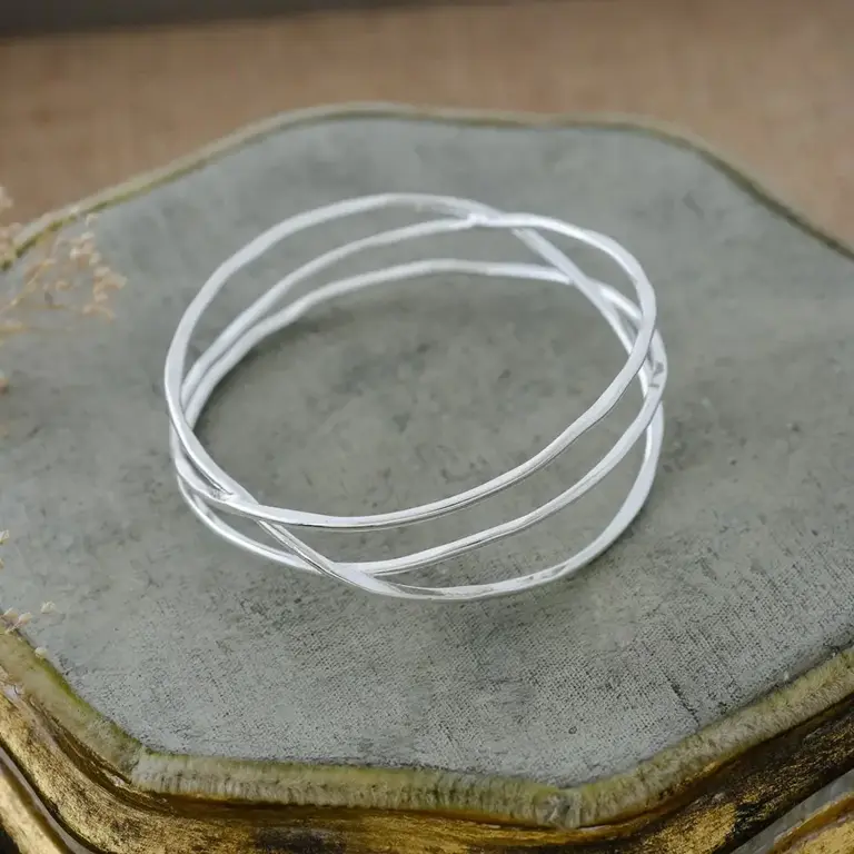Wild Abandon Silver plated Entwined bangle