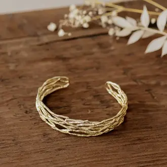 Wild Abandon Gold plated Twig cuff