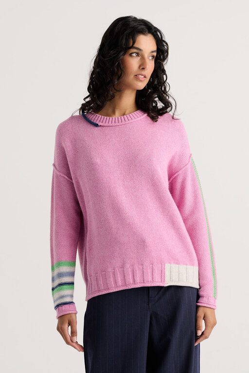 Zacket & Plover Pink parfait crew neck sweater cotton/cashmere,