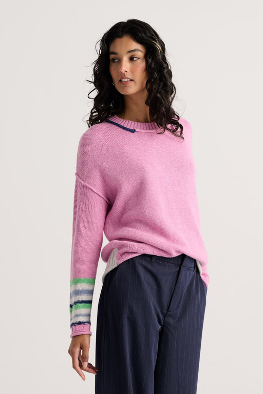 Zacket & Plover Pink parfait crew neck sweater cotton/cashmere,