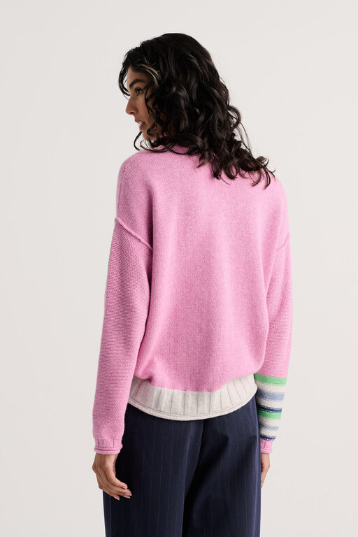Zacket & Plover Pink parfait crew neck sweater cotton/cashmere,