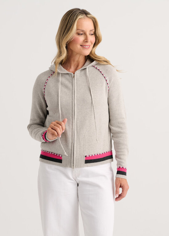 Zacket & Plover Marl zip-up hoodie cotton/cashmere,