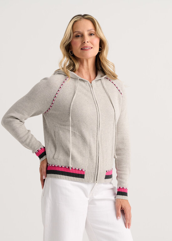 Zacket & Plover Marl zip-up hoodie cotton/cashmere,