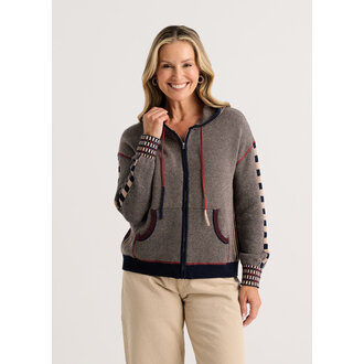 Zacket & Plover Dark Denim Birdseye hoodie cotton/cashmere,