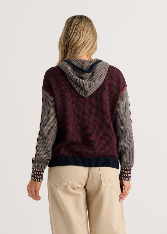 Zacket & Plover Dark Denim Birdseye hoodie cotton/cashmere,