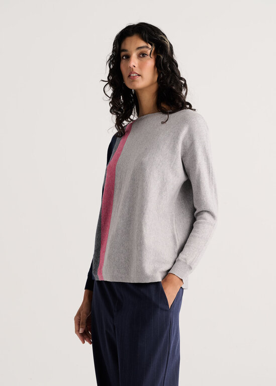 Zacket & Plover Marl Vertical line sweater cotton/cashmere,