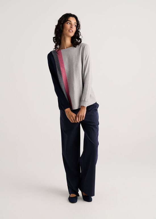 Zacket & Plover Marl Vertical line sweater cotton/cashmere,