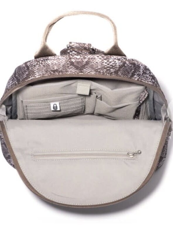Baggallini Naples Convertible Backpack, Tan python