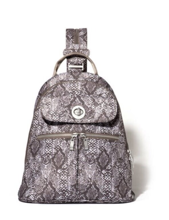 Baggallini Naples Convertible Backpack, Tan python