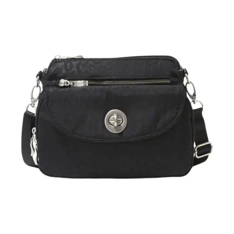 Baggallini Calais Crossbody bag, Black Cheetah print