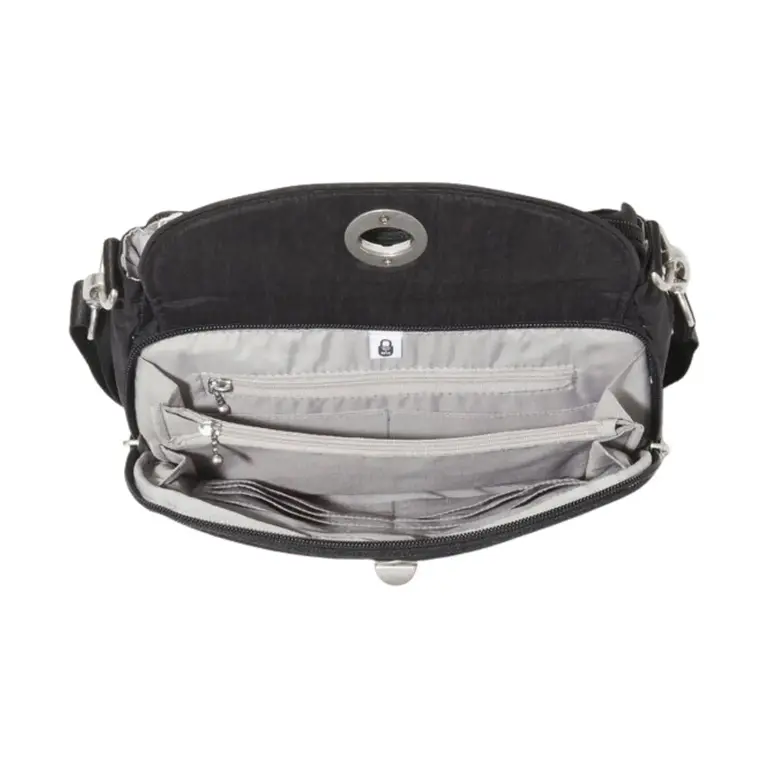 Baggallini Calais Crossbody bag, Black Cheetah print