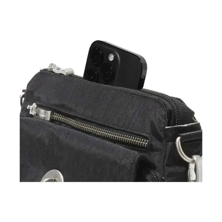 Baggallini Calais Crossbody bag, Black Cheetah print