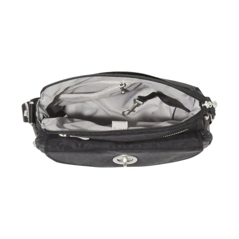 Baggallini Calais Crossbody bag, Black Cheetah print