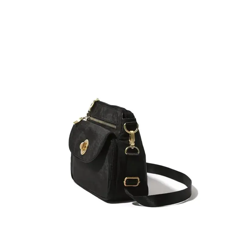 Baggallini Calais Crossbody bag, Black with gold hardware