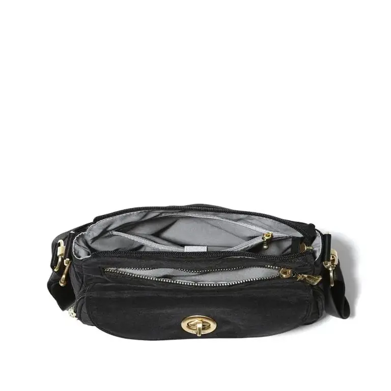 Baggallini Calais Crossbody bag, Black with gold hardware