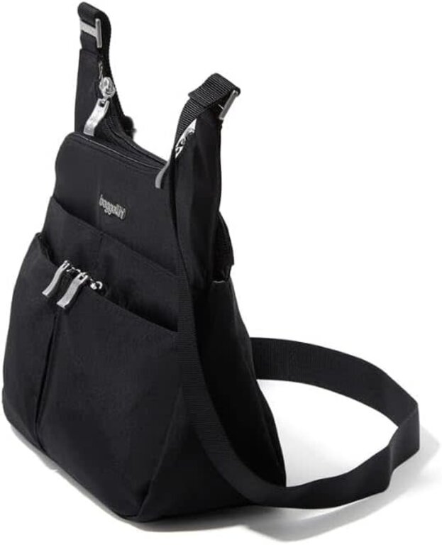 Baggallini Cross Over Crossbody, BLACK