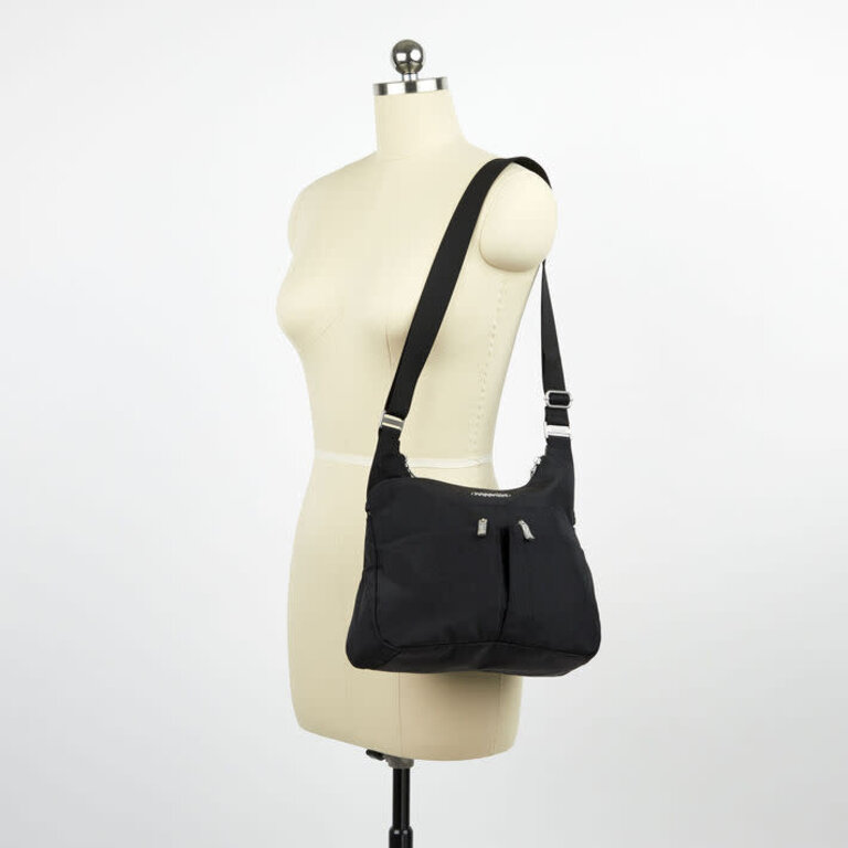 Baggallini Cross Over Crossbody, BLACK