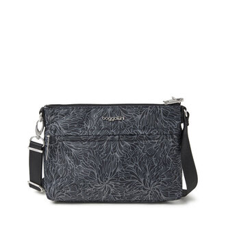 Baggallini Securtex Memento crossbody, MIDNIGHT BLOSSOM
