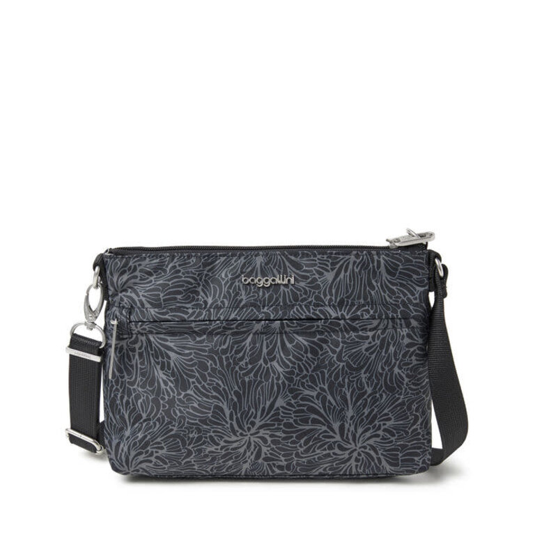 Baggallini Securtex Memento crossbody, MIDNIGHT BLOSSOM