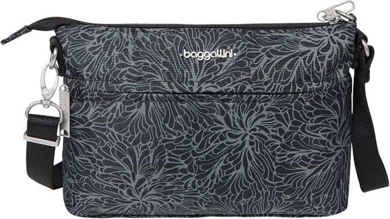 Baggallini Securtex Memento crossbody, MIDNIGHT BLOSSOM