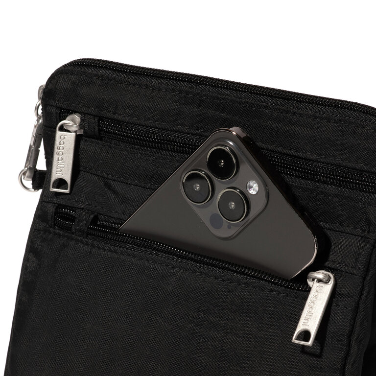 Baggallini Securtex Anti-theft crossbody, BLACK