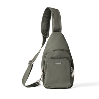 Baggallini Securtex anti theft daytripper sling, THYME