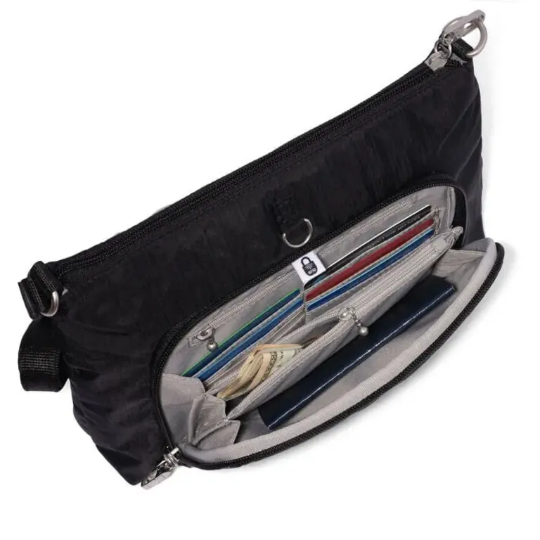 Baggallini Securtex Anti-theft Keepsake Crossbody, BLACK
