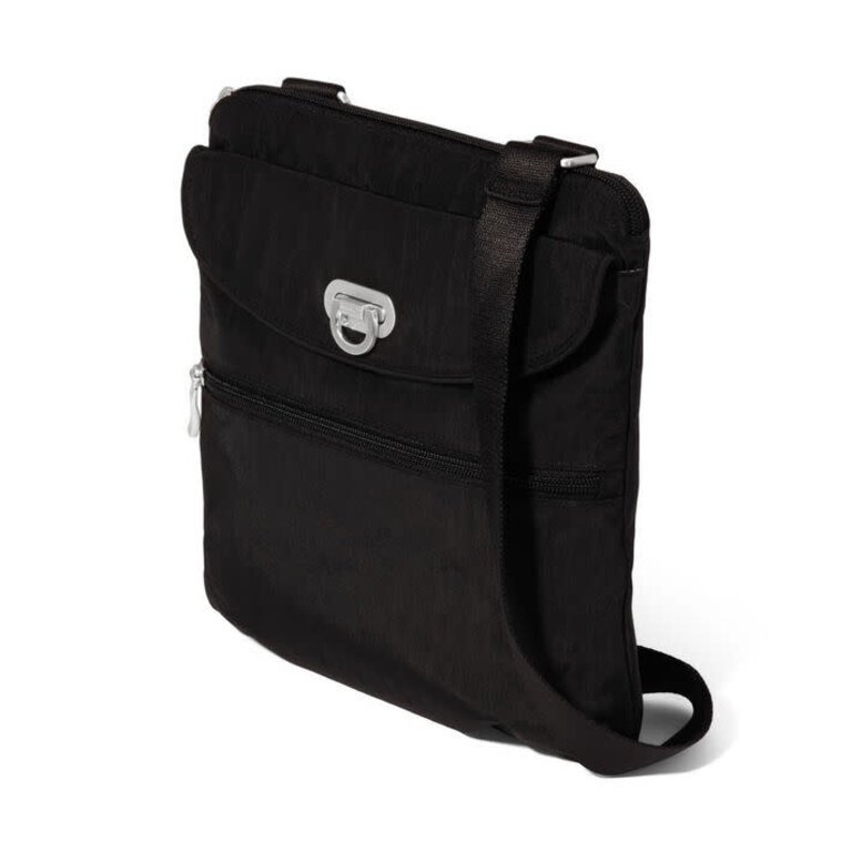 Baggallini Coastal Flip Lock Slim Crossbody, black