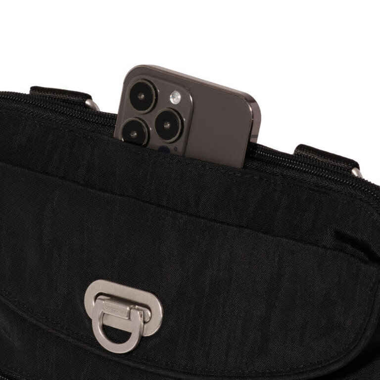 Baggallini Coastal Flip Lock Slim Crossbody, black