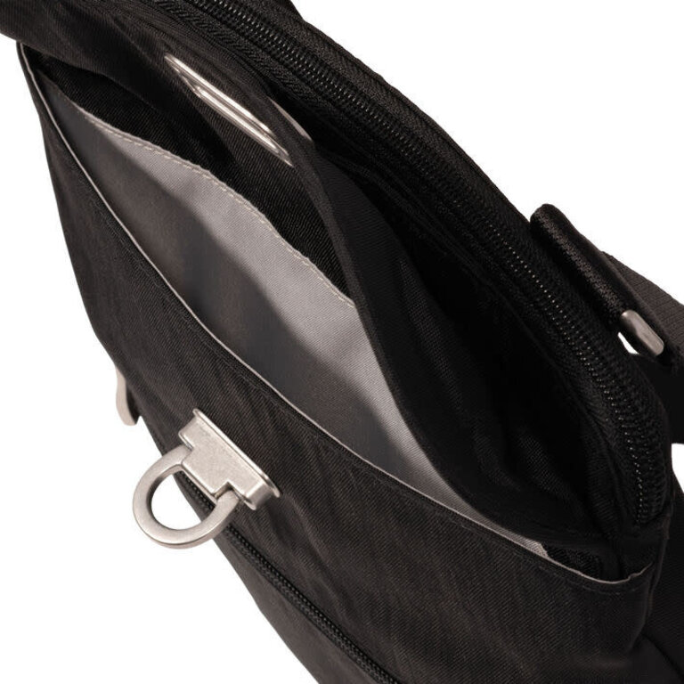 Baggallini Coastal Flip Lock Slim Crossbody, black