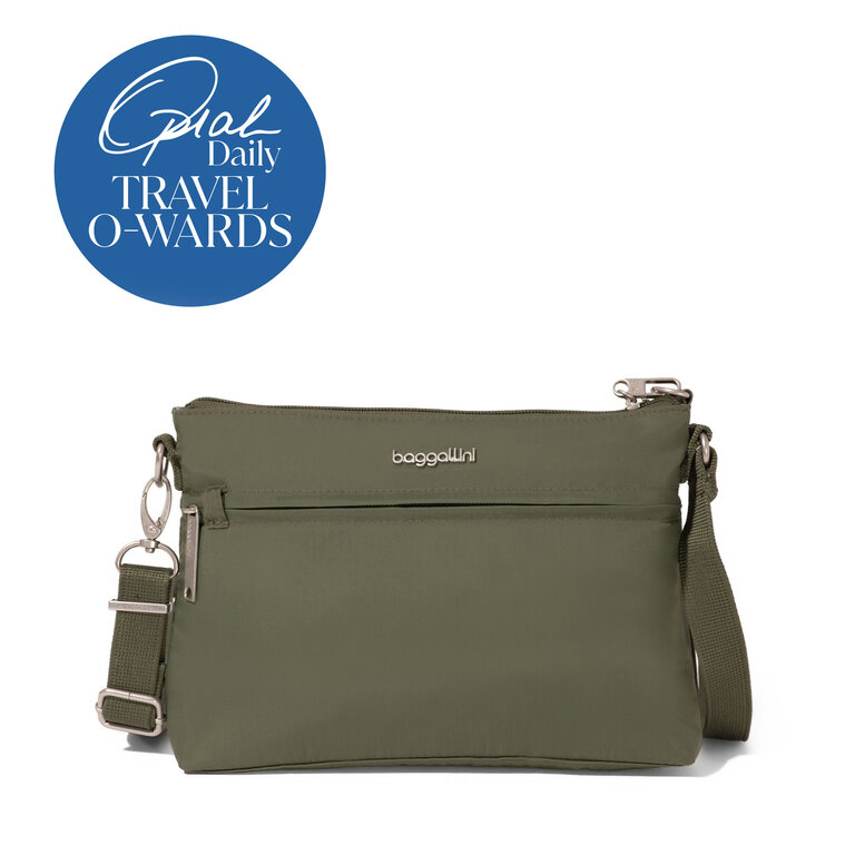 Baggallini Securtex Memento crossbody, THYME GREEN
