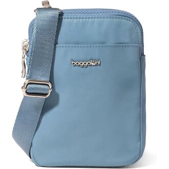Baggallini Modern Take Two RFID Crossbody, Cornflower blue twill