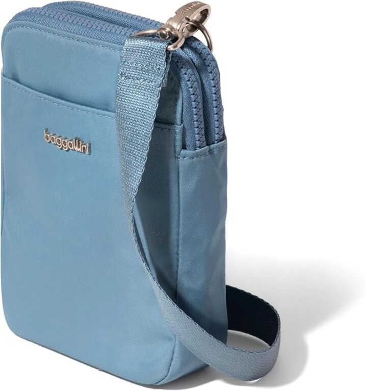 Baggallini Modern Take Two RFID Crossbody, Cornflower blue twill