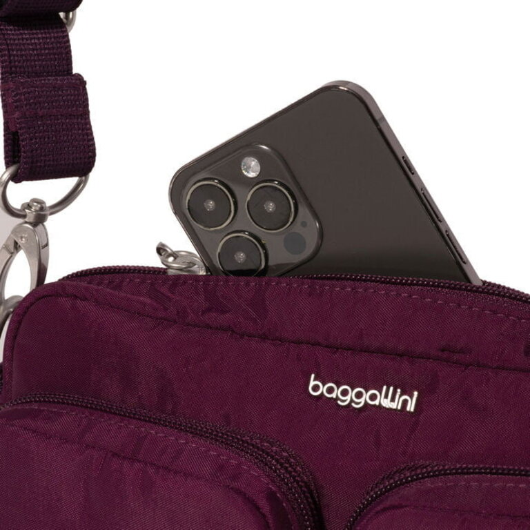 Baggallini Securtex Treasure crossbody, MULBERRY