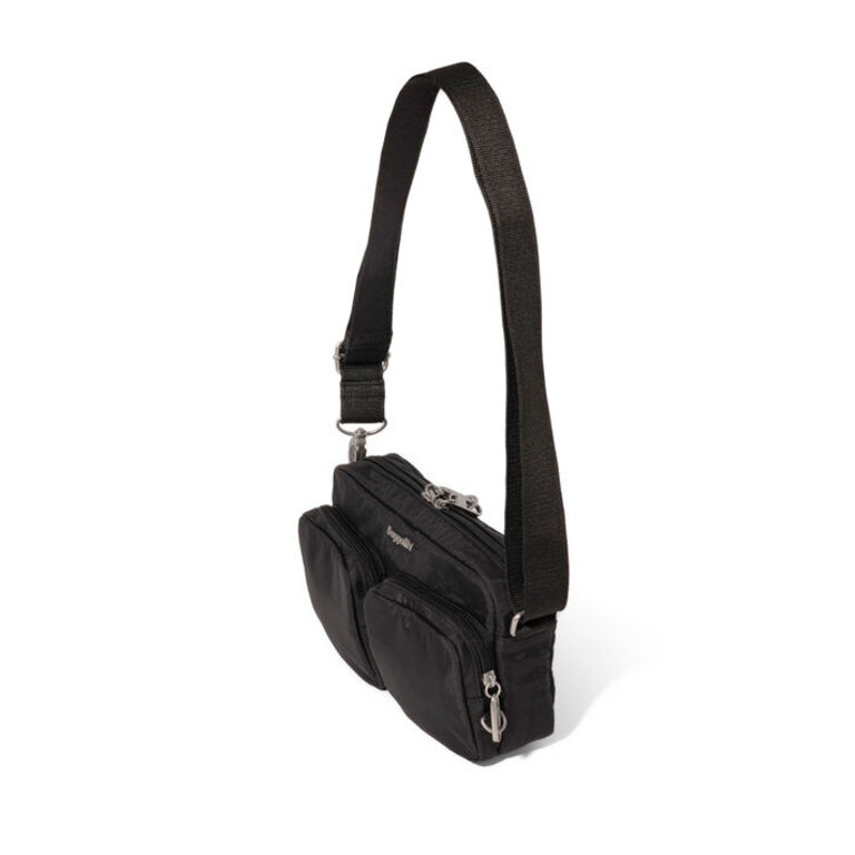 Baggallini Securtex Treasure crossbody, BLACK