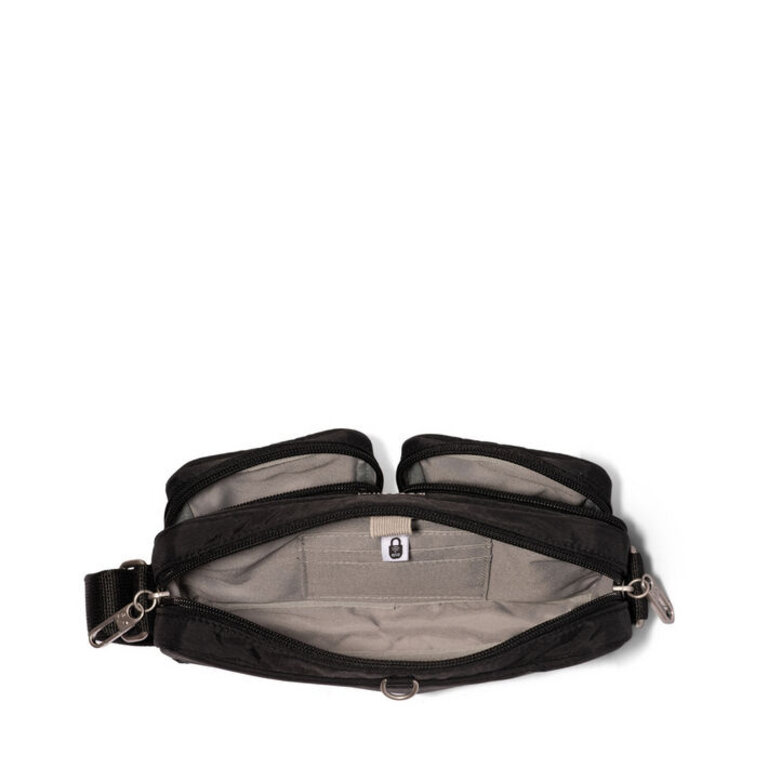 Baggallini Securtex Treasure crossbody, BLACK