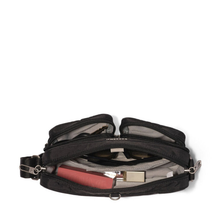 Baggallini Securtex Treasure crossbody, BLACK