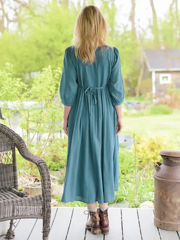 April Cornell Wildflower cotton dress,  teal