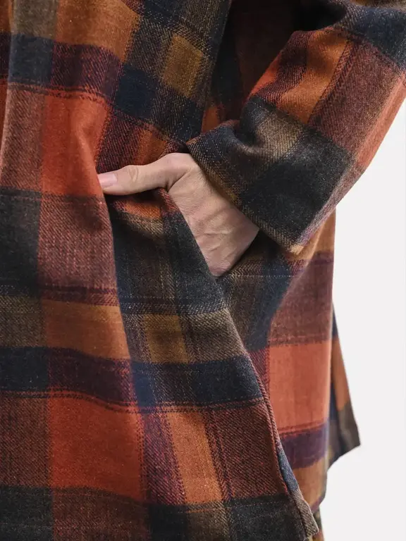April Cornell Cabin plaid jacket, rust multi