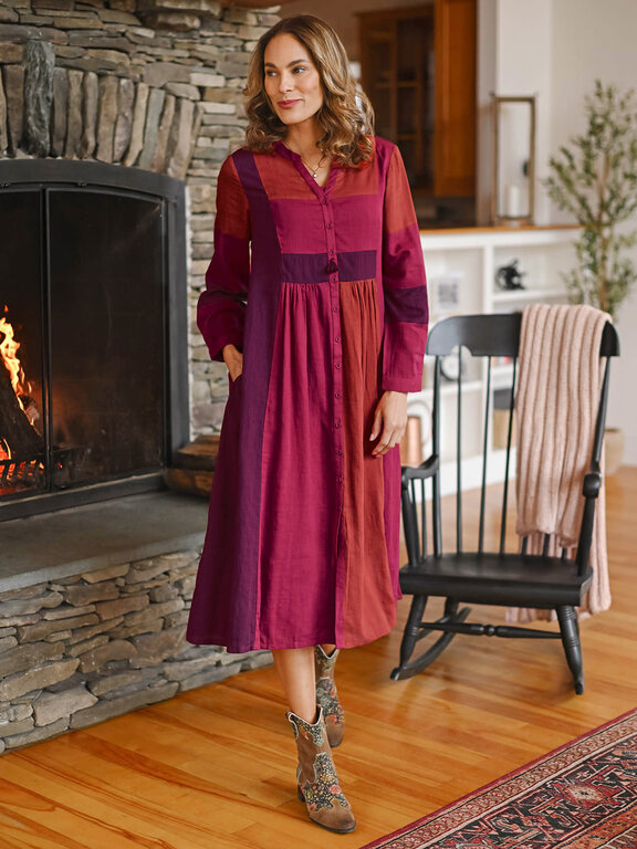April Cornell Paintbrush dress, magenta multi