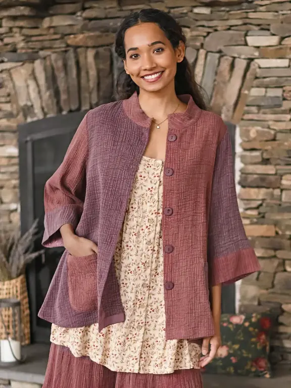 April Cornell  Wander Jacket, sunwashed plum