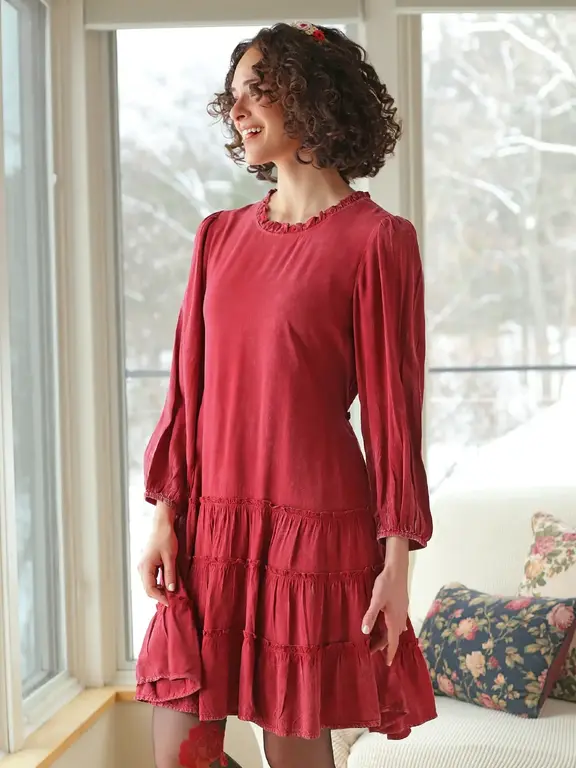 April Cornell Lydia tunic dress, sunwashed red