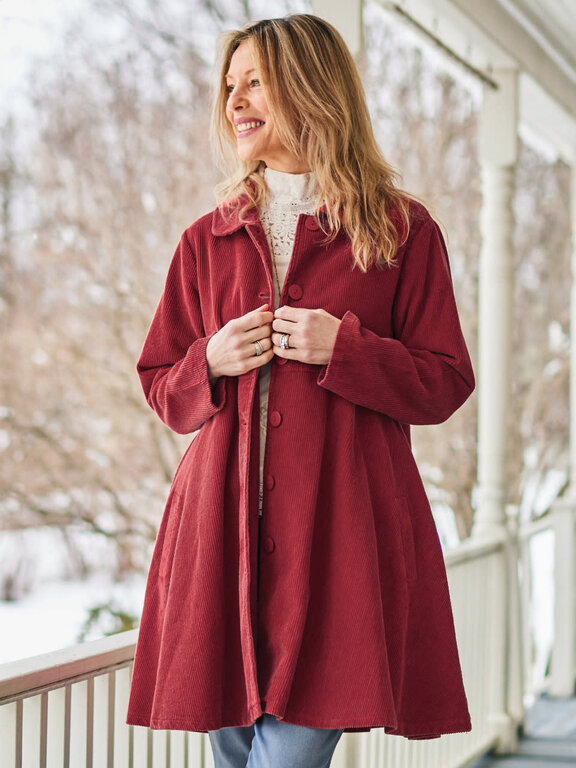 April Cornell Farmer's Market corduroy red jacket